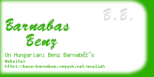 barnabas benz business card